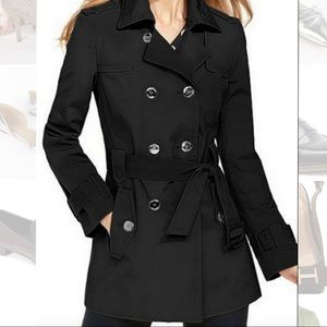 Calvin Klein Black long Trench Coat Size Large